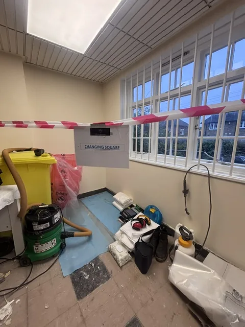 Asbestos floor tile and bitumen removal in Sydenham